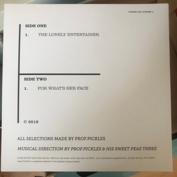 The Lonely Entertainer/For What's Her Face, Vol. 3 LP